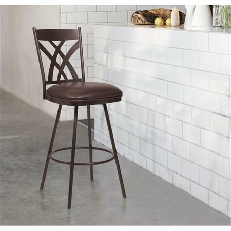 ARMENLIVING 26 in. Counter Height Dover Barstool - Auburn Bay & Ford Brown LCDOBAABBR26